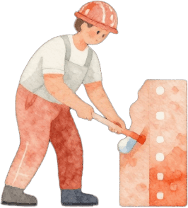 Illustration of a worker shaping source data